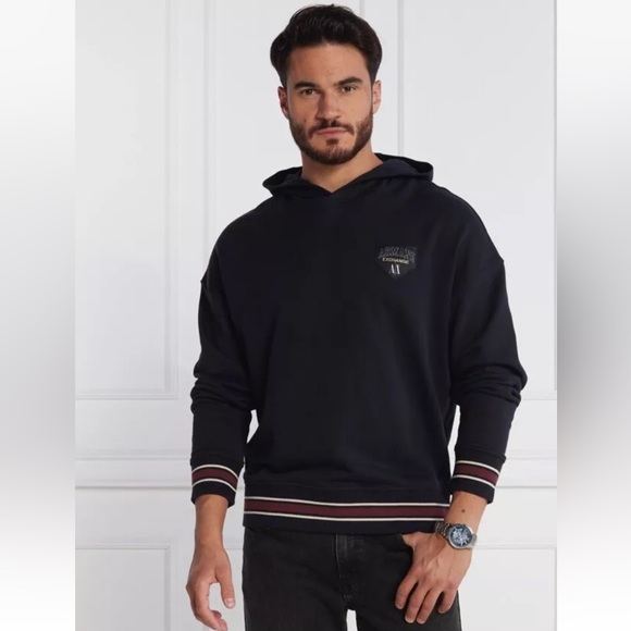NWT A/X Armani Exchange Men’s Hooded Knit Pullover Size XL $160 - Picture 1 of 15